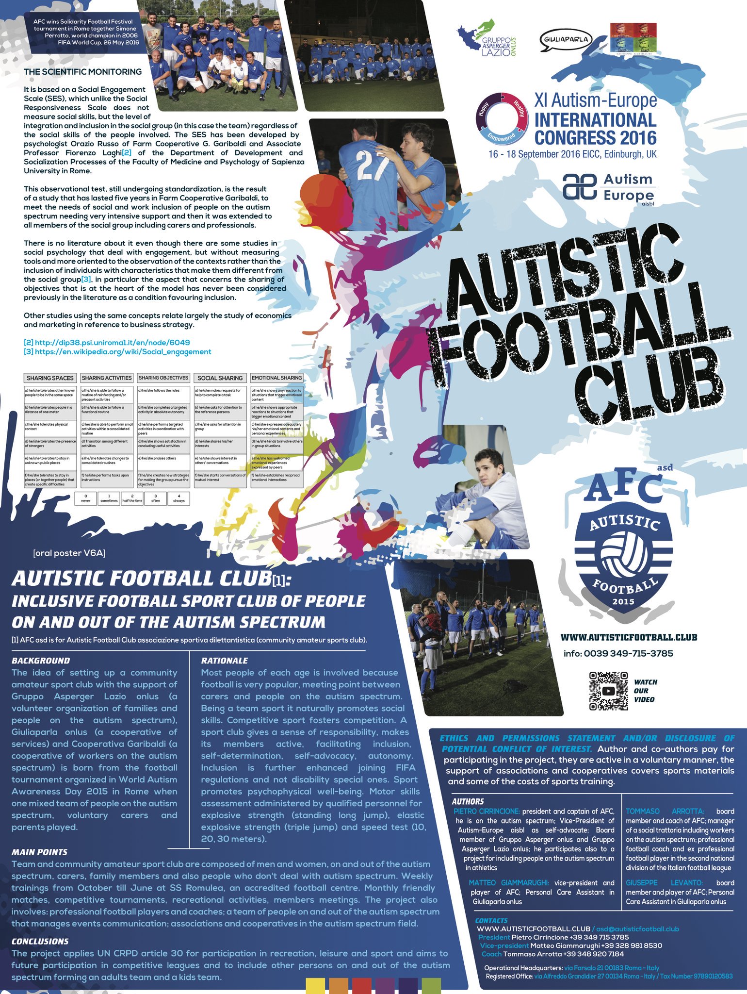 AFC al congresso di Autism-Europe a Edimburgo